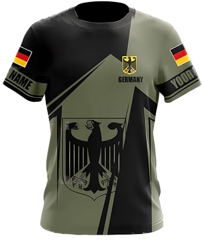 YuanDiann 2024 Europea Calcio Coppa Magliette Germania Tifosi Fare Il Tifo Sport Casual Uomo Donna Bandiera Nazionale Stampa Manica Corta Girocollo Traspirante Asciugatura Veloce T Shirt 19# M