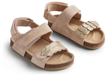 Wheat unisex barn tåfri korksandal Clara äkta läder lära-gå-sko, 9009 Beige Rose, 32 EU