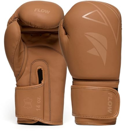 Flow Progress Boxhandschuhe - mehrschichtiger Schaumstoff - Rindsleder - Mattbraun - 12 oz
