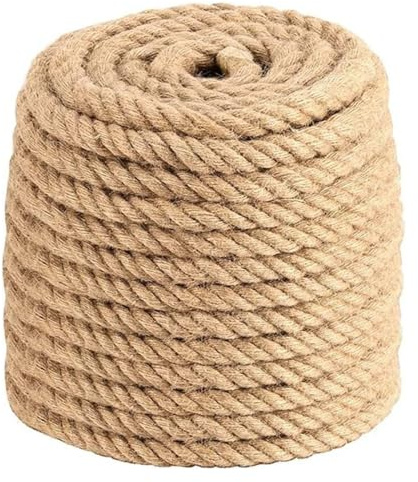 SFQEVHRZ Dickes Seil，Hanfseil， 30MM Natürliches Juteseil, 20m gedrehtes Hanfseil, extra Dickes gedrehtes Manilahanfseil(30MM 20M)