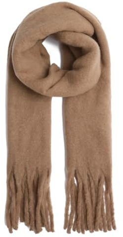 stylx Damen Web Strickschal UNI FARBEN und langen dicken FRANSEN, warmer Winter, Stola
