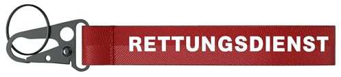 Patch Force - Schlüsselanhänger Rettungsdienst, Feuerwehr (rot) - Schlüsselband mit Karabiner/Haken - Als Zubehör, Ausrüstung oder Geschenk für Feuerwehr, Rettungsdienst, Kinder oder Sammler