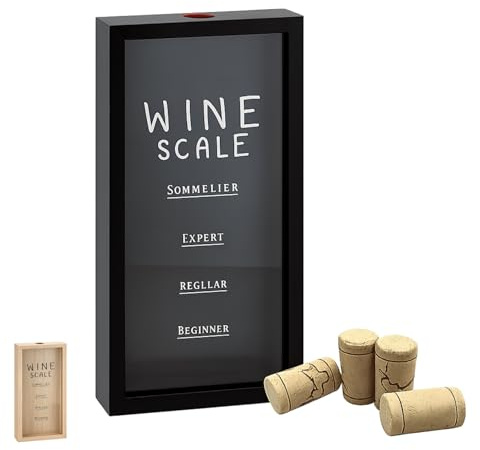 Paluplus Raccogli Tappi di Sughero, misura 15x4x30 cm, Contenitore porta tappi in Legno MDF e Vetro, Idea regalo per tappi di birra e vino -4485F (Nero)
