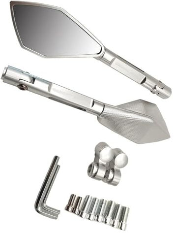 STQNXR Motorrad Rückspiegel Für BM&W K1200R K1200S K 1200 R K1200 S Dekoration Motorradspiegel CNC Aluminium Motorrad Lenker Rückspiegel(Sliver)