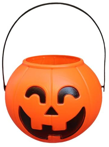 Secchiello per zucca luminoso di Halloween, secchio per caramelle di Halloween a luce LED, secchio per caramelle portatile di zucca, sacchetti per feste per caramelle o dolcetti, secchio per caramelle