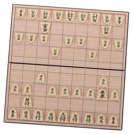 JOINPAYA Japanisches Schachspiel Faltbar Magnetisch Holzbrett Reisespiel Für Erwachsene Und Kinder Traditionelles Shogi Satz