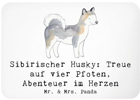 Mr. & Mrs. Panda Kühlschrankmagnet Sibirischer Husky - Geschenk, magnet, Hundeliebhaber, treue Hunde, zettelhalter, whiteboardmagnet, Hunderassen Vielfalt, Beschreibung, Fridge, Hunderasse, holzmagnet