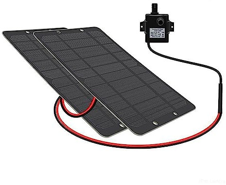 Pompe Solaire Bassin Exterieur, 12V filtré petite fontaine à eau solaire pompe réservoir de poissons extérieur sans brosse aspiration pompe Submersible circulation refroidissement Aquarium pour colibr