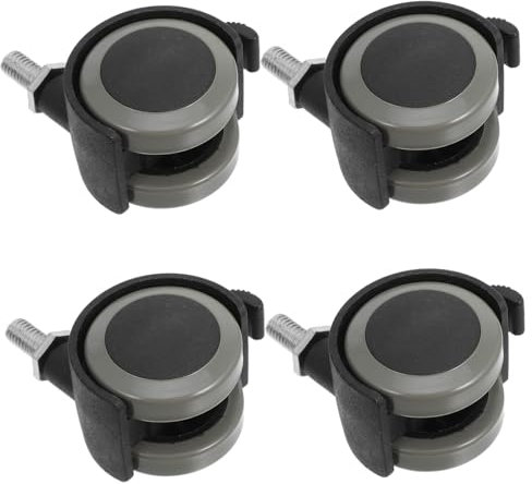 HOMSFOU Roulettes De Bureau Pivotantes 1,5 Pouces M8 x 15 Mm Lot De 4 Roulettes De Rechange Robustes Pour Chaise De Bureau Et Gaming Adaptées Moquette Et Parquet Usage Intérieur