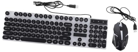 Ensemble Clavier et Souris de Jeu USB Noir 104 Touches Abs | Structure Suspendue, Sensation Mécanique Réactive, Molette Antidérapante 3d, Trous D’évacuation Multiples
