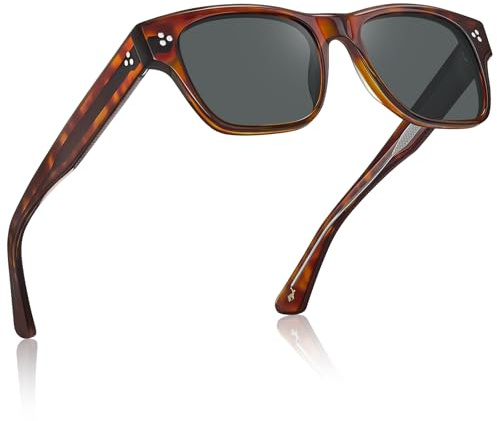 CARFIA Solglasögon för män Polariserade UV400-skydd Moderna retroacetat Fyrkantiga glasögon Körglasögon CA5509