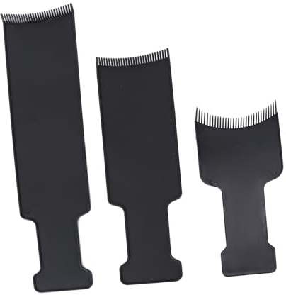 SMASOLO 3 Piezas Cepillo para Teñir Cabello Negro Peine Profesional para Balayage y Mechas Herramienta para Salón y Doméstico Protege Cabelludo y Facilita Aplicación de Tinte
