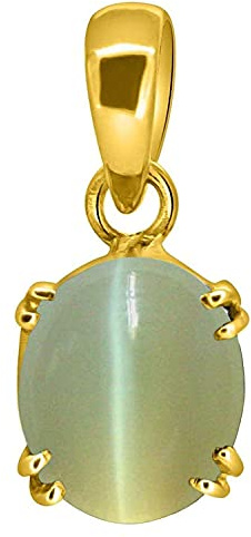 Certified Unheated Untreatet 17.25 Ratti A+ Quality Natural Cat Eyes Lehsunia Ketu Pendant For Women'S And Men'S-B0BYVWR5MRNAMZ