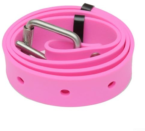 Yuanpgky Silikon-Gewichtsgürtel, 130 cm, mit Edelstahl-Schnalle zum Tauchen, Schnorcheln, für BCD-Zubehör, rutschfest, verstellbar, für Unterwasseraktivitäten (Rosa)