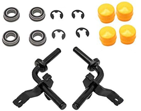 Lawnoval Kit de husillo de dirección con rodamientos compatible con tractores cortacésped John Deere LA100 LA105 LA115 D110 D120 X120, incluye husillos izquierdo y derecho, bujes, tapas y clips