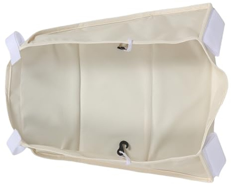 ibasenice Bolsa Organizadora para Cochecito de Ñiño de Tela Oxford Beige, Cesta Inferior Grande 45x38x20 Cm, Cesta de Almacenamiento Portátil y Lavable para Pañales y Juguetes, Accesorio