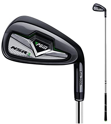 Mazze da golf per mancini/destrorsi NSR3 # 7 ferri da stiro per pratica professionale in carbonio/acciaio inossidabile albero ferro da golf (destra, nero, acciaio)