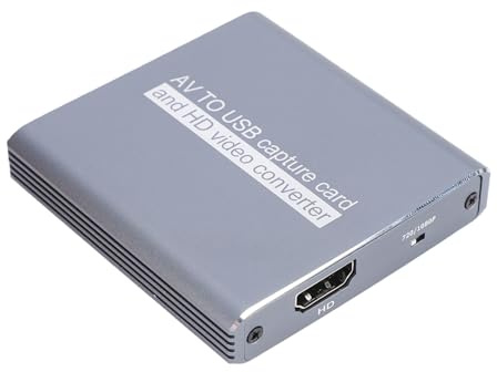 LICAEVEY Scheda di Acquisizione Video da AV a HDMI, Convertitore Digitale USB 3.0 per VCR VHS Hi8, Adattatore Multimediale HD 1080P, per Acquisire e Digitalizzare Vecchi Nastri su PC e