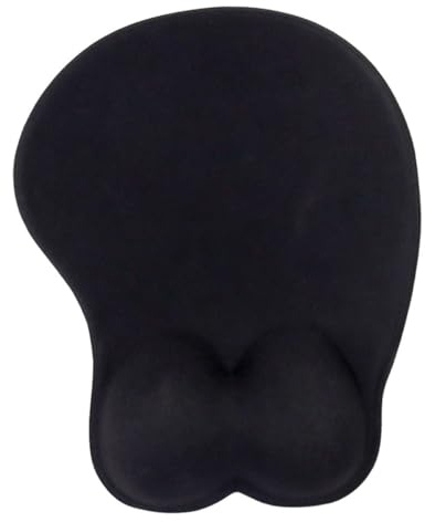 Abaodam Tapis de Souris Ergonomique Ultra-Lisse avec Repose-Poignet en Résine Noire et Design Confortable pour Bureau et Ordinateur Portable