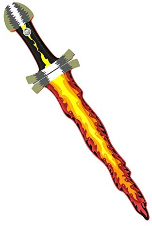 Liontouch - Fantasie Flammenschwert für Kinder - Für Kinder von 3-8 Jahren | Mittelalterliches Schaumstoffspielzeug mit loderndem Feuerdesign | Sicheres Zubehör für Verkleidung & Ritterkostüme