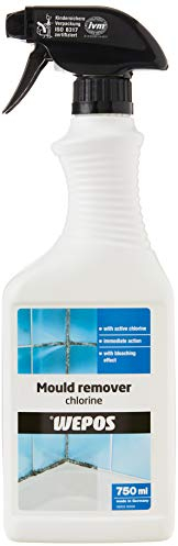 Wepos Schimmel Entferner Chlorhaltig 750 ml | entfernt Schimmelpilzansätze, Stockflecken, Bakterien | Sofortwirkung | mit Aktiv-Chlor | BAuA-Rg.Nr.: N-32697