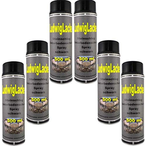 LudwigLacke Steinschlagschutz Unterbodenschutz 6 x 500 ml Spray Schwarz