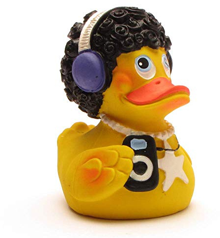 DUCKSHOP I Badeente Disco gelb I Quietscheente I L: 9 cm
