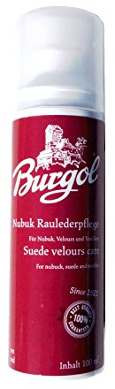 Burgol Nubuk Raulederpflege 100 ml, Wildlederpflege für Nubuk Velour und Textilien 9 Farben (rot)