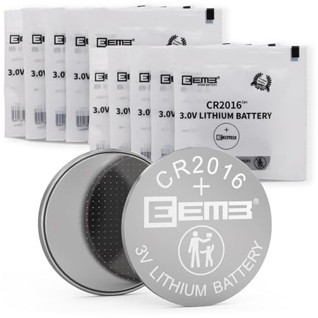 EEMB 10 Pack CR2016 Batterie 3V Batterie au Lithium Bouton Pile 2016 Batterie ECR2016 DL2016 LM2016 pour Clé de Voiture Fob, Montre, Calculatrice, Ouvre - Porte de Garage, Jouet, Lumière LED