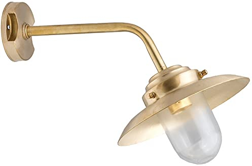 Licht-Erlebnisse Messing Wandlampe IP64 Maritim außen wetterfest KAVALA Außenleuchte Haus Terrasse Haustür Hof Balkon