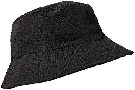 MFAZ Morefaz Ltd Unisex Fischerhüte Baumwolle Twill Bucket Hat Anglerhut Zum Wandern Camping Reisen (Black)