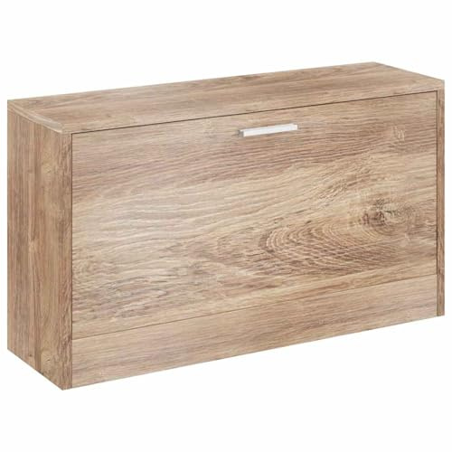 Festnight Schuhbank mit Sitzfläche Sitzbank Schuhregal Schuhschrank Schuhtruhe Eiche 80x24x45 cm