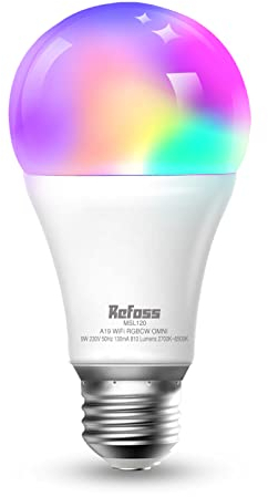 Refoss Lampadina WiFi Intelligente LED Dimmerabile Multicolore E27 9W Smart Light RGBCW Compatibile con Homekit, SmartThings, Amazon Alexa, Google Home, IFTTT