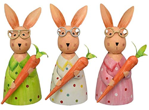 EXNER Zaunhocker Hase mit Brille und Möhre Metall bemalt Preis für 1 Stück