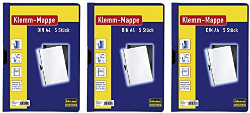 Idena 300572 - Klemmmappe für DIN A4, blau, 5 Stück (3)