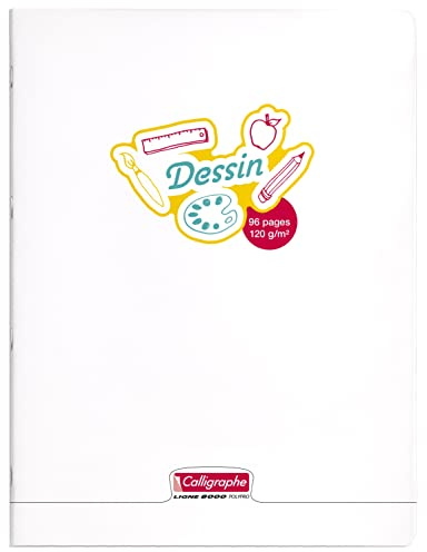 Calligraphe 18155C - Packung mit 5 Heften Calligraphe, ideal für Kunstunterricht und Zeichnungen, DIN A4+, 24x32 cm, 48 Blatt, blanko, 120 g, Transparent, 1 Pack