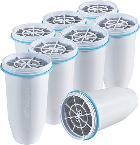 Zeroliquid ZR-017 Filtro dell'acqua di ricambio per brocche e distributori d'acqua, filtro avanzato a 6 stadi per rimuovere il 99,9% di piombo, cloro, fluoro, metalli pesanti, senza BPA (confezione da