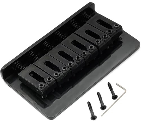 Musiclily Pro BF002 54mm Modern Hardtail Steg Fester Bridge Schwarz | für Import Strat Tele Style E-Gitarre