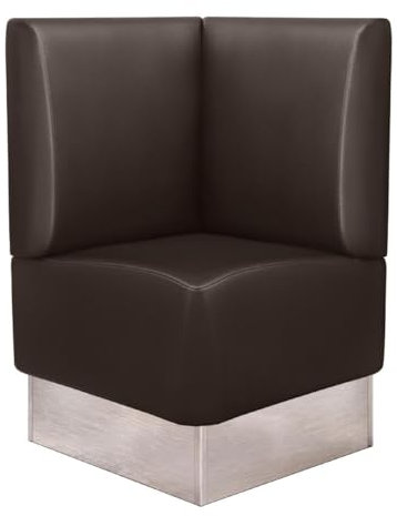 GGMMÖBEL Dallas | Gastro Eckbank | B:H 64 x 103 cm | Braun | Glatt | Kunstleder | Sitzhöhe: 48cm