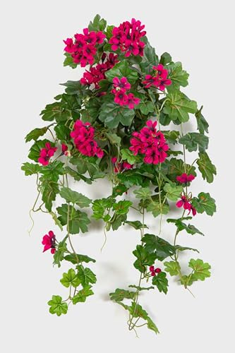 artplants.de Künstliche Geranie KAISA auf Steckstab, violett, 70cm - Künstliche hängende Pflanze