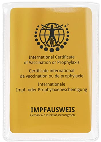Olgs Impfpasshülle 10er Pack Scheckkartenformat, Schutzhülle für faltbaren internationalen Impfausweis, Transparente Hülle Taschenformat, Impfausweishülle - Blanko
