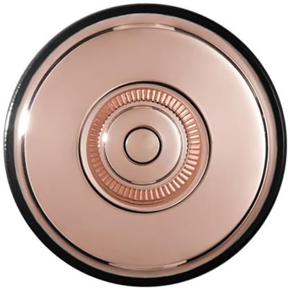 Fontini - Pulsador de porcelana negra carcasa y botón de cobre brillante Dimbler