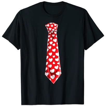 Valentinstag Krawatte Herz Jugendliche Jungen Männer Liebe Geschenke T-Shirt