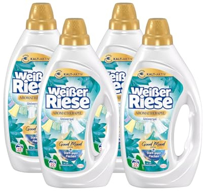 Weißer Riese Universal Gel Aromatherapie Floral Sensation Lotus 88WL (4x22 Waschladungen) Vollwaschmittel für strahlend saubere Wäsche wirkt riesig stark gegen Flecken schon ab 20° C 100% recycelbar*