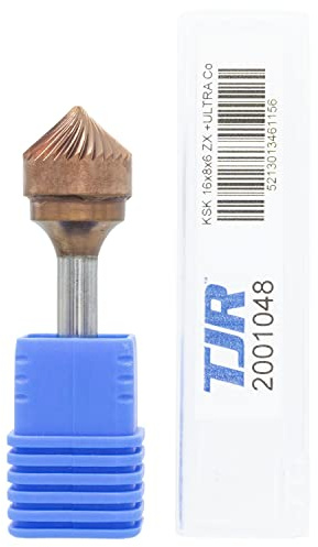 Hartmetall-Frässtifte mit Beschichtung ULTRA Co, 12 mm (metrisch) Durchmesser mit 6 mm metrischem Schaft, (speziell mit Chipbreaker) TJR… (Spitzkegel 90°)