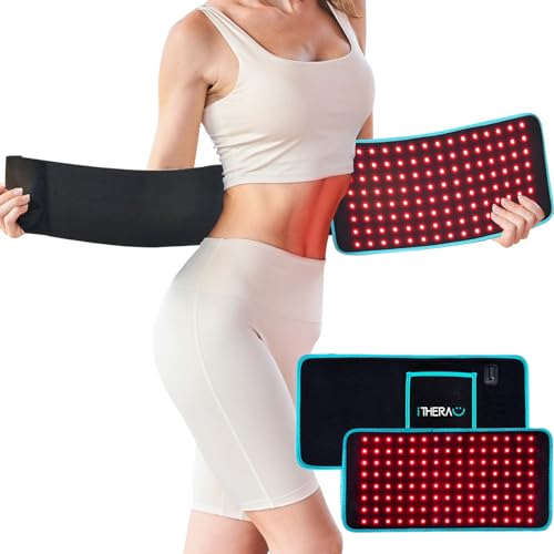 Thérapie Infrarouge Lumière Rouge Ceinture, I-THERA-U Lampe Infrarouge Chauffante 660 et 850 nm Appareil de luminothérapie Rouge, Red Light Therapy, Lampe Luminothérapie Soulager les Maux de Dos