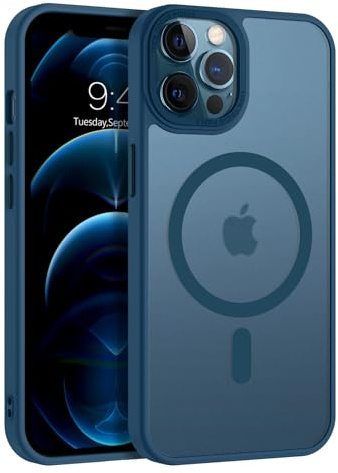 VENINGO für iPhone 12/12 Pro Hülle Kompatibel mit MagSafe, Matte Rückseite, Stoßfest, Kratzfest, Anti-Fingerabdruck, iPhone 12/12 Pro Handyhülle 6,1 Zoll, Blau