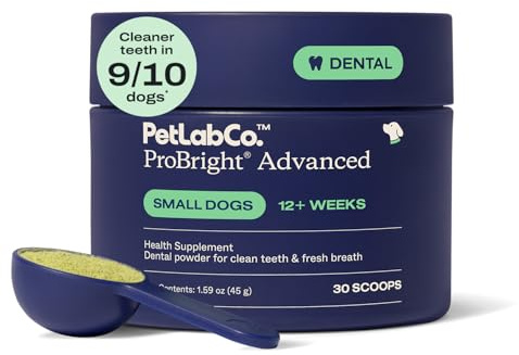 PetLab Co. ProBright Advanced Dental Powder - Dog Breath Freshener - Teeth Cleaning Made Easy – Targets Tartar & Bad Breath - Packaging May Vary - Formulated for Small Dogs