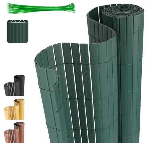 Cecaylie Canisse en PVC,Vert Brise Vue Balcon Renfort en 4 Poids, Anti-moisissure et Facile d'entretien - Renforcé - Forte intimité pour Jardin, Balcon, terrasse(120 * 1000cm)
