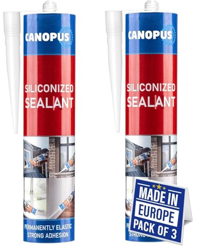 ISTWELD White Siliconised Acrylic Sealant, 2 Pack, Waterproof, Paintable, Solvent-Free, Odorless, Silicone Mastic Perfect for Windows, Frames, Gaps and Crack Filling